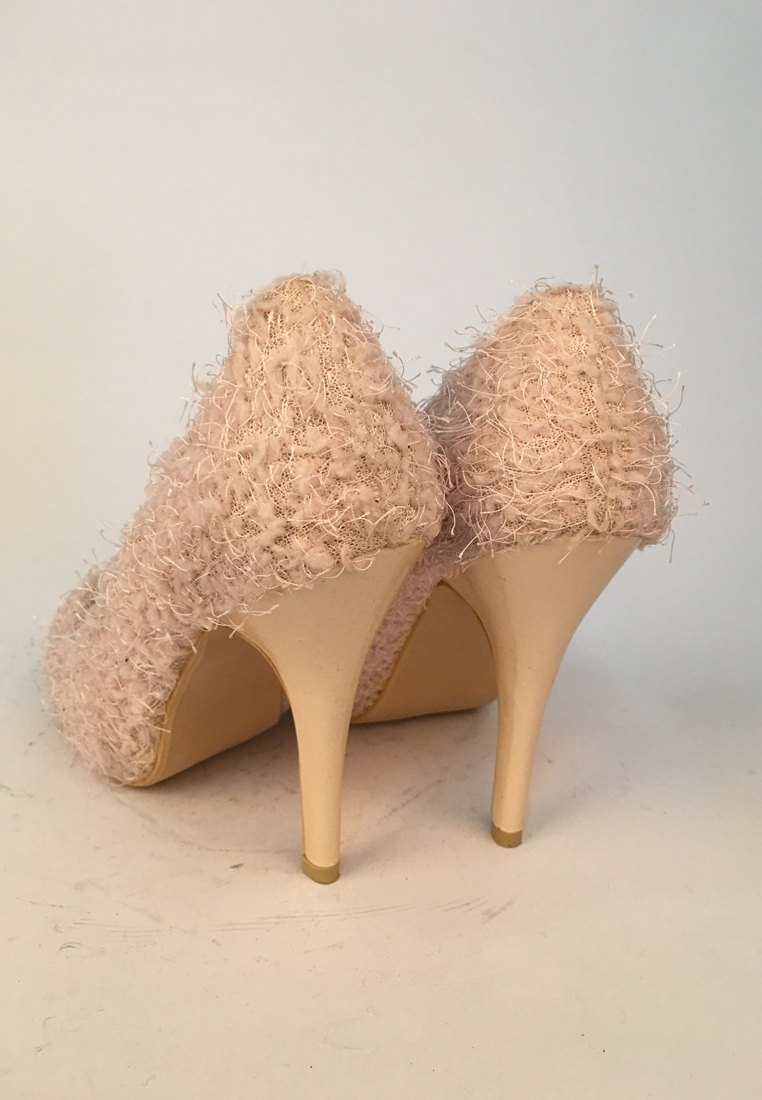 Plush High-heeled Shoes C013036PI-Size 37