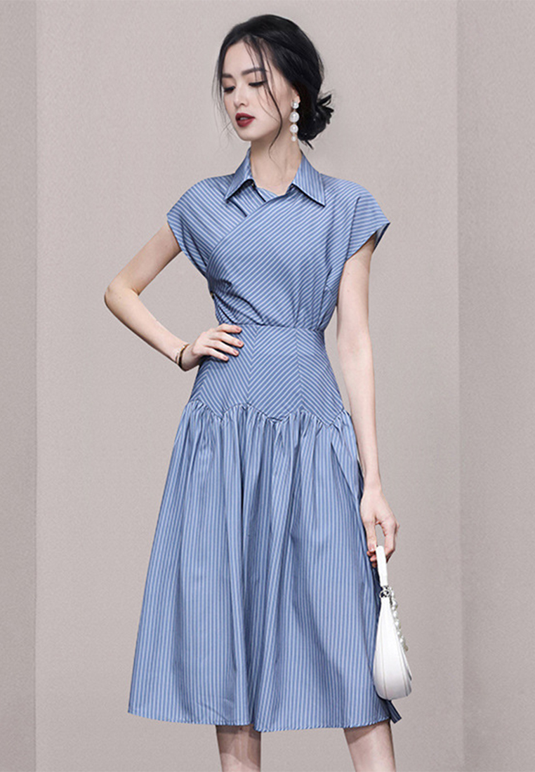 New Fashion Polo Neck Shirt Elegant Half Skirt Set CA1005106