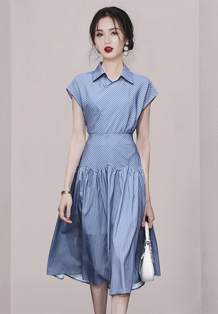 New Fashion Polo Neck Shirt Elegant Half Skirt Set CA1005106