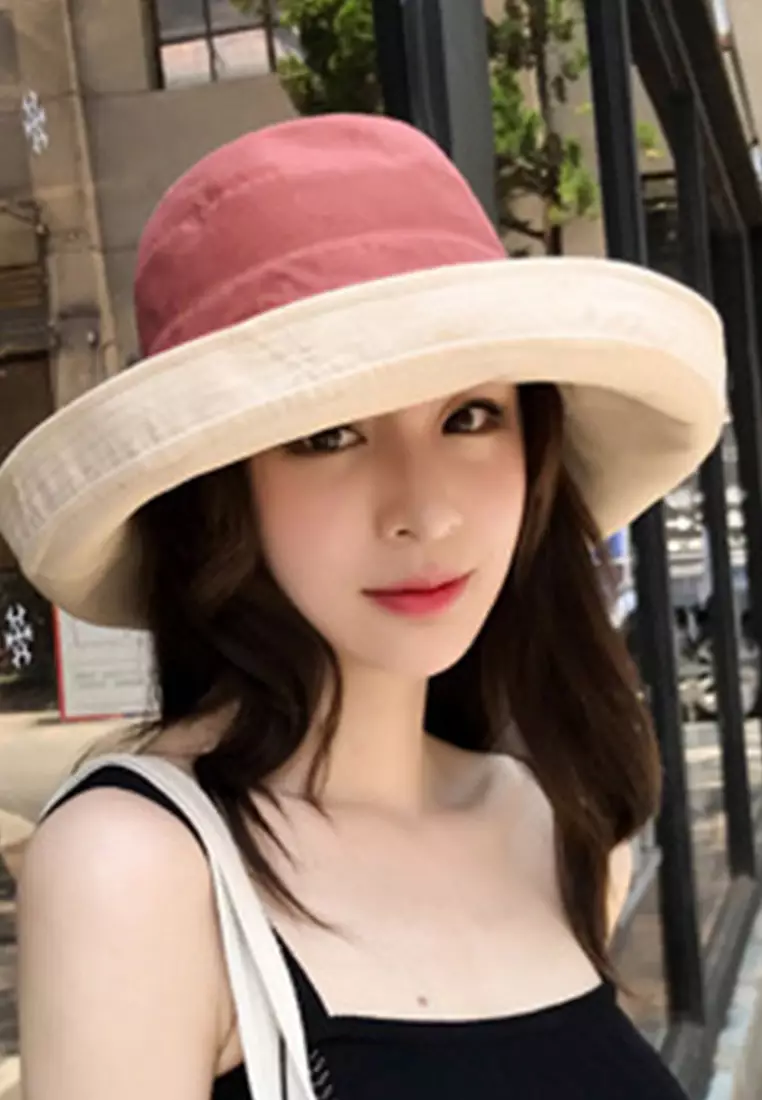 Foldable Large Brim Double-Sided Fisherman Caps A22062402RD