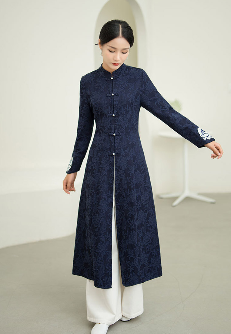 Modified traditional chinese clothing hanfu linen retro top CA011011RD