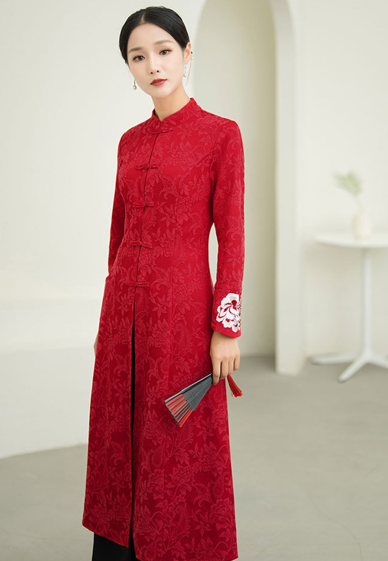 Modified traditional chinese clothing hanfu linen retro top CA011011RD