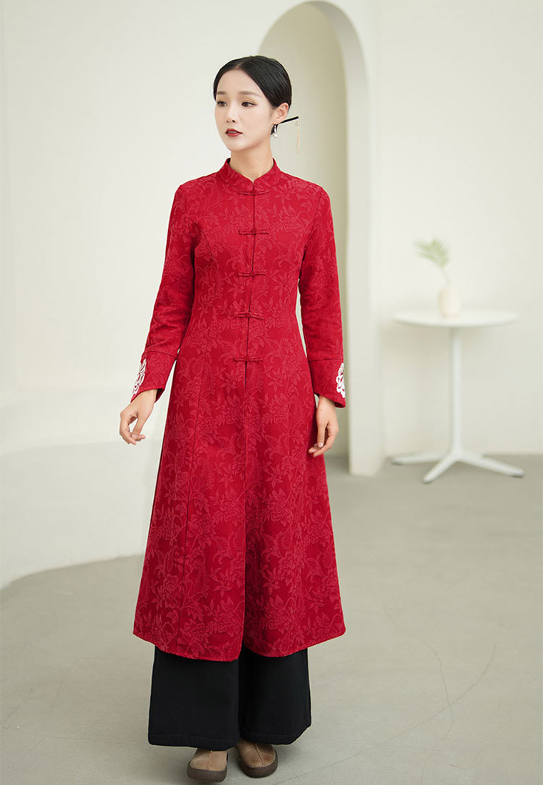 Modified traditional chinese clothing hanfu linen retro top CA011011RD