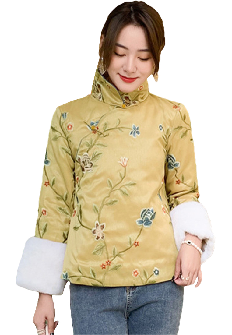 Chinese style women's retro embroidered cheongsam cotton top CA122711