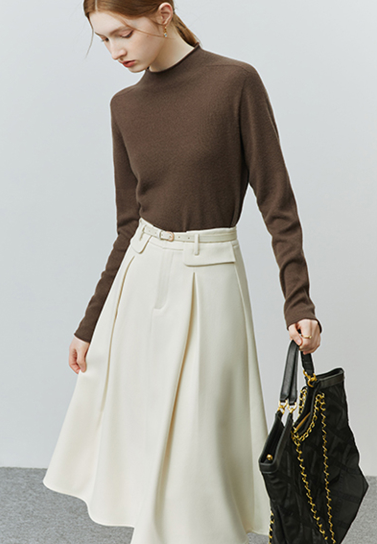 Autumn and winter solid color inner half turtleneck wool bottoming shirt for women CA120411W