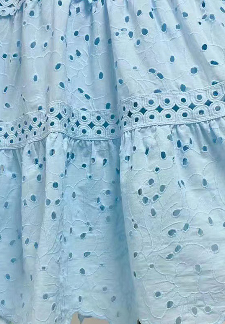 2024 Autumn V-neck Lantern Sleeve Top Slimming Long Dress Set CA24081611PI