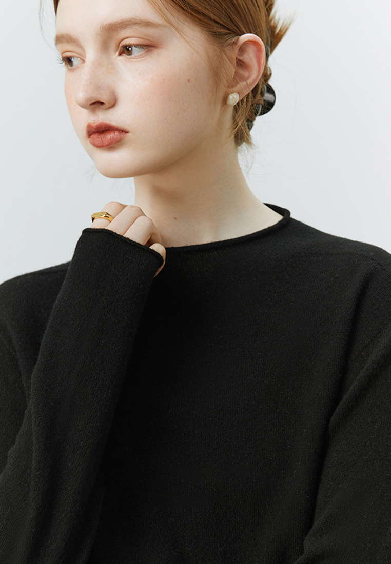 Autumn and winter solid color inner half turtleneck wool bottoming shirt for women CA120411W