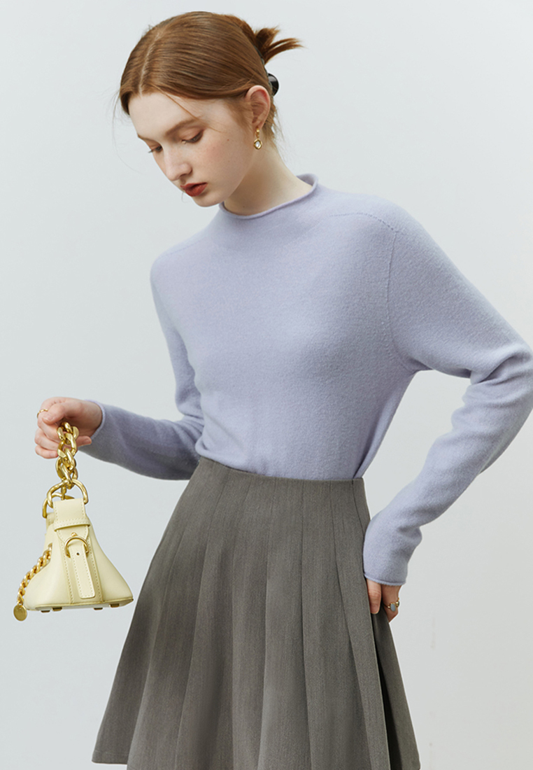 Autumn and winter solid color inner half turtleneck wool bottoming shirt for women CA120411W