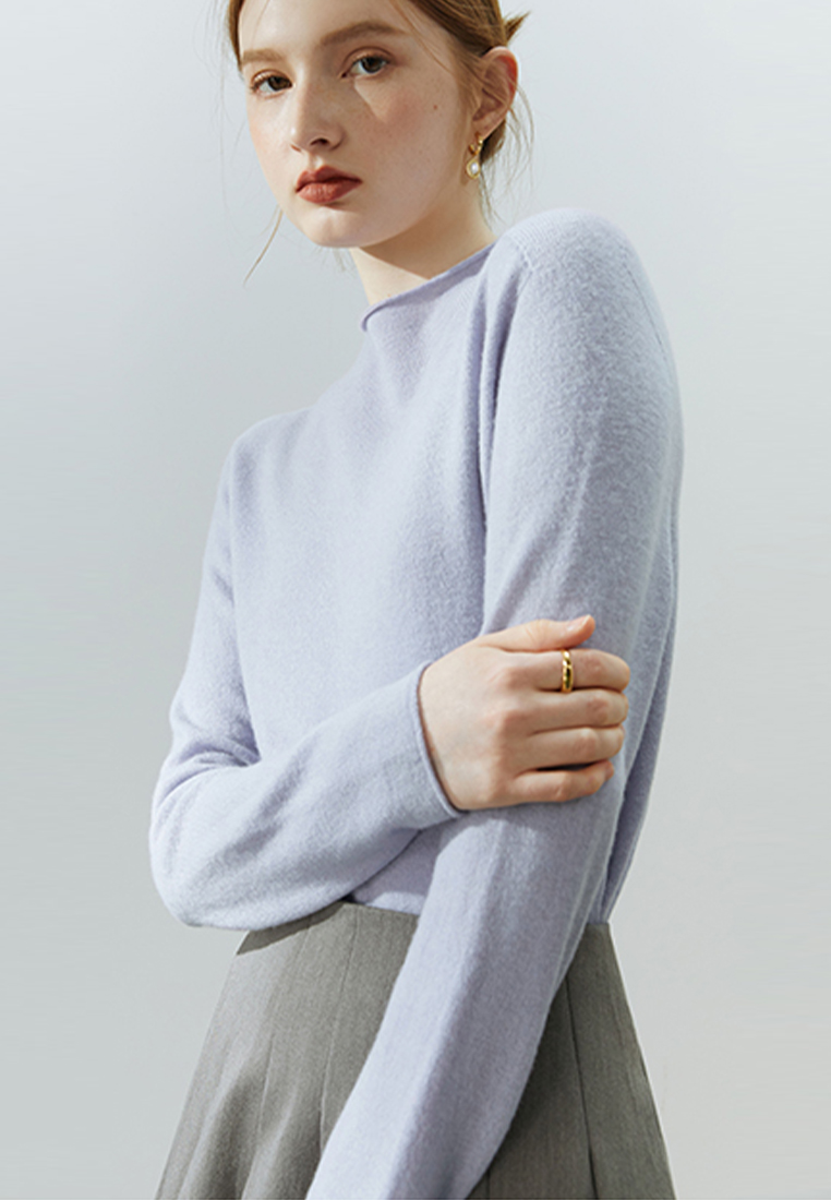 Autumn and winter solid color inner half turtleneck wool bottoming shirt for women CA120411W