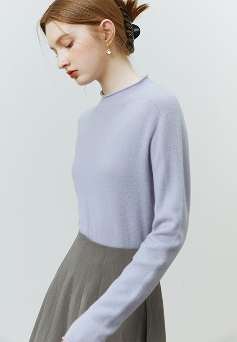 Autumn and winter solid color inner half turtleneck wool bottoming shirt for women CA120411W