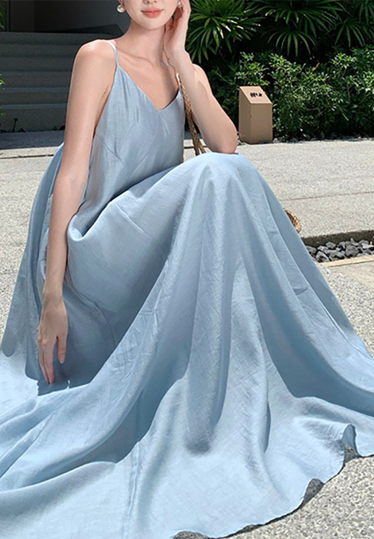 2025 Holiday Style Halter Backless Long Dress CA25032711BL