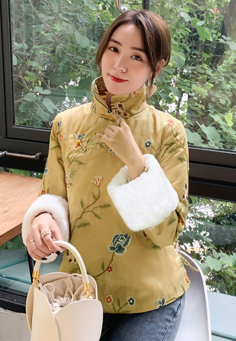 Chinese style women's retro embroidered cheongsam cotton top CA122711