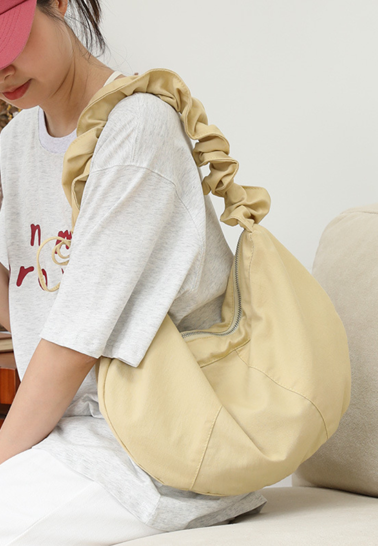 Casual Ruched Strap Canvas Hobo Bag K26051905