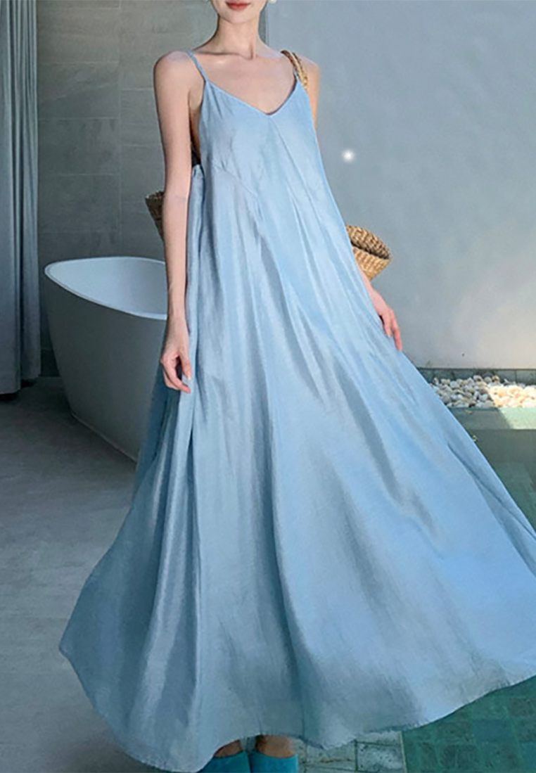 2025 Holiday Style Halter Backless Long Dress CA25032711BL