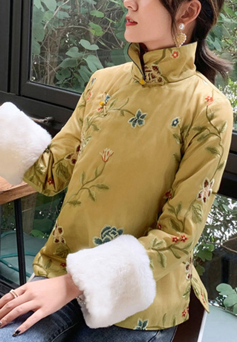 Chinese style women's retro embroidered cheongsam cotton top CA122711