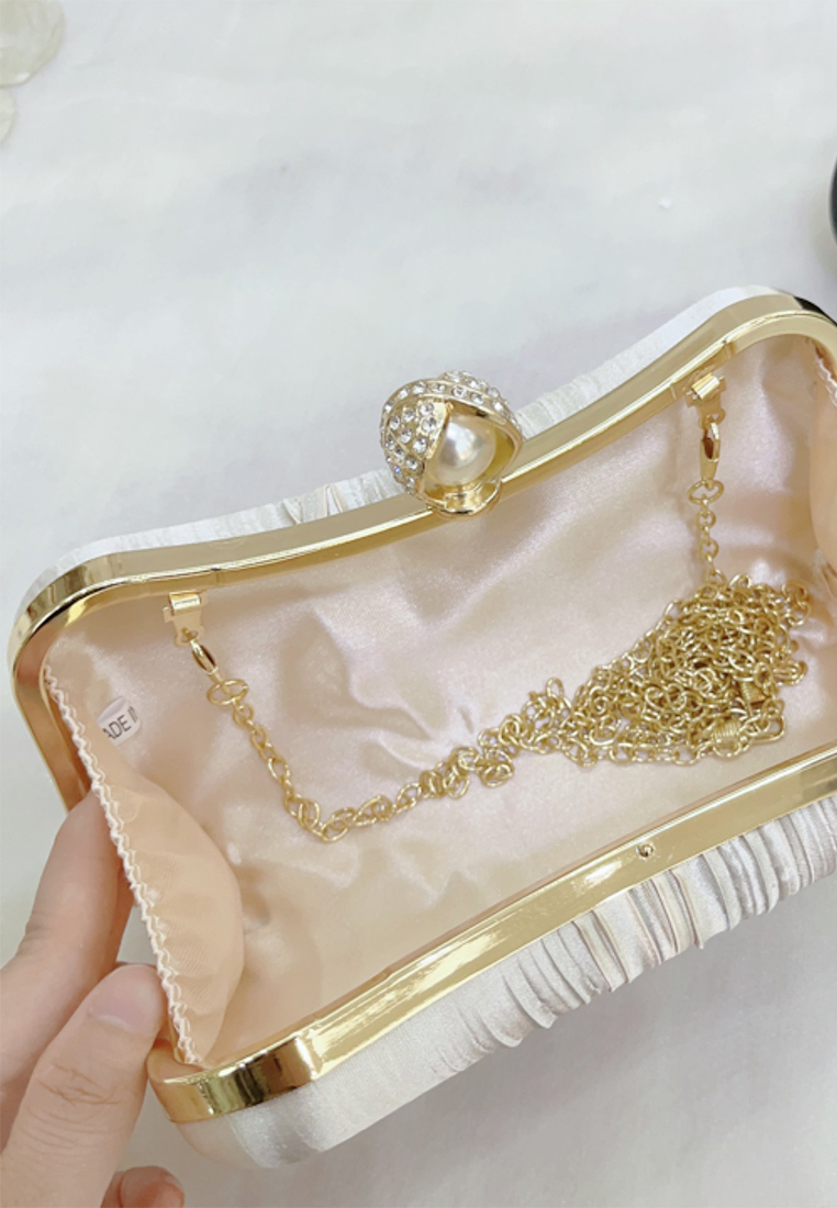 Elegant solid color evening gown party handbag CA24121011BK