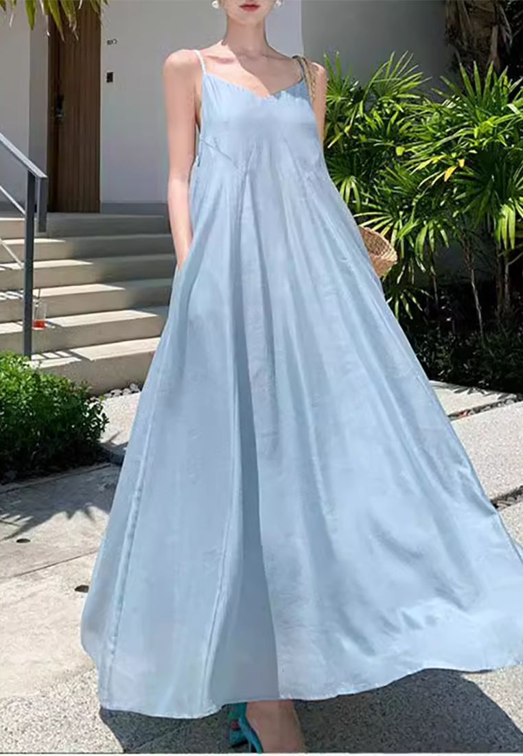 2025 Holiday Style Halter Backless Long Dress CA25032711BL