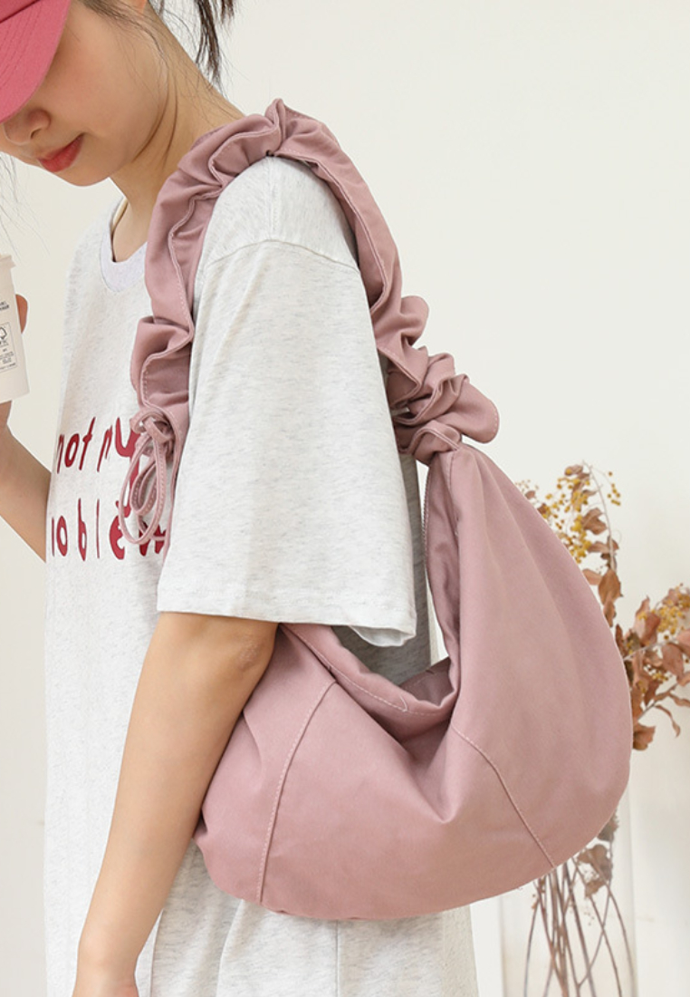 Casual Ruched Strap Canvas Hobo Bag K26051905