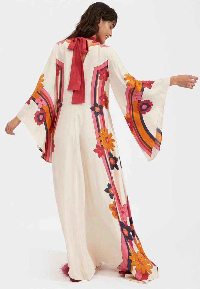 New color blocked printed dress CA241128111BK