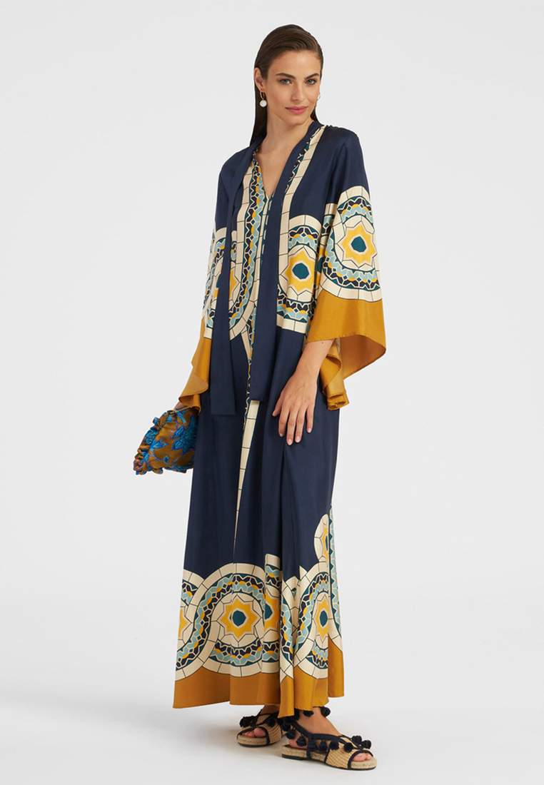 New color blocked printed dress CA241128111BK