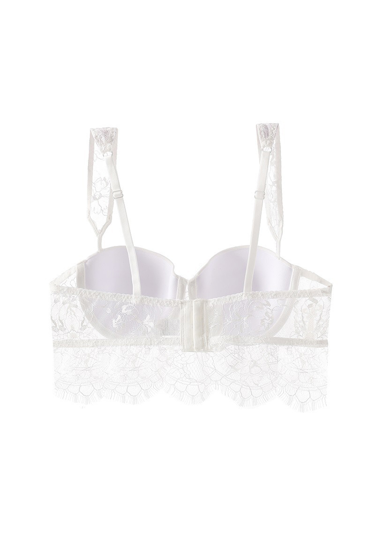 French pure lace tube top gathered underwear set CA24112011BK