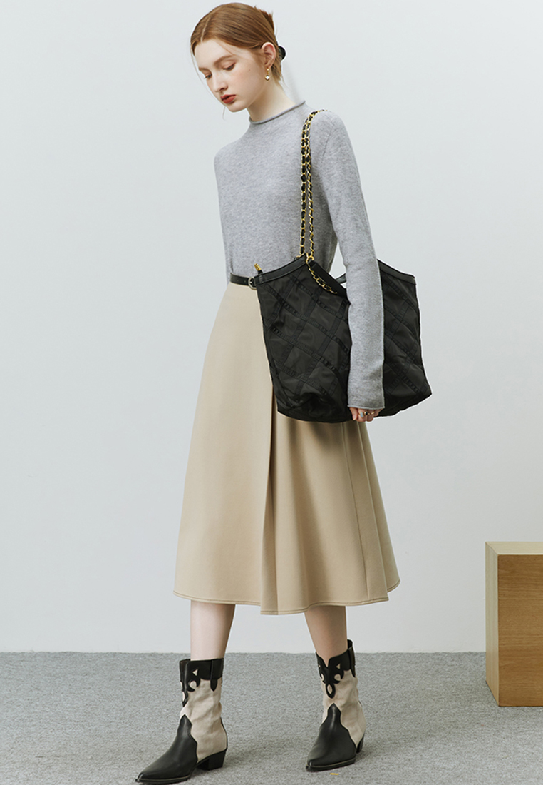 Autumn and winter solid color inner half turtleneck wool bottoming shirt for women CA120411W