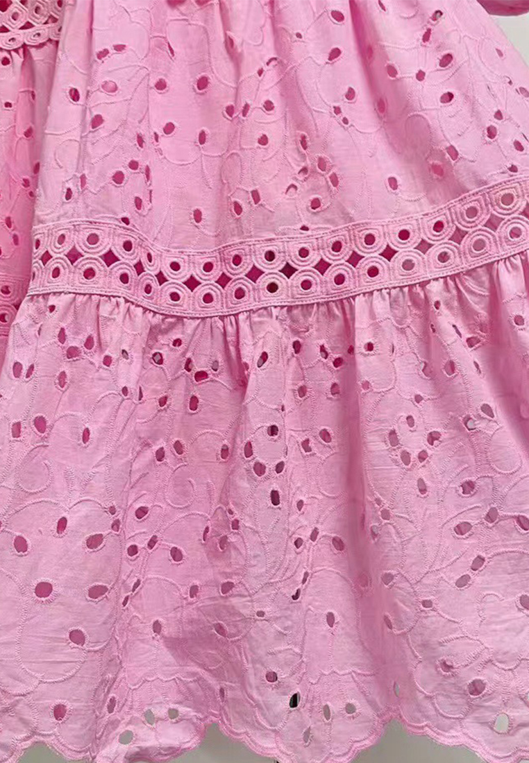 2024 Autumn V-neck Lantern Sleeve Top Slimming Long Dress Set CA24081611PI