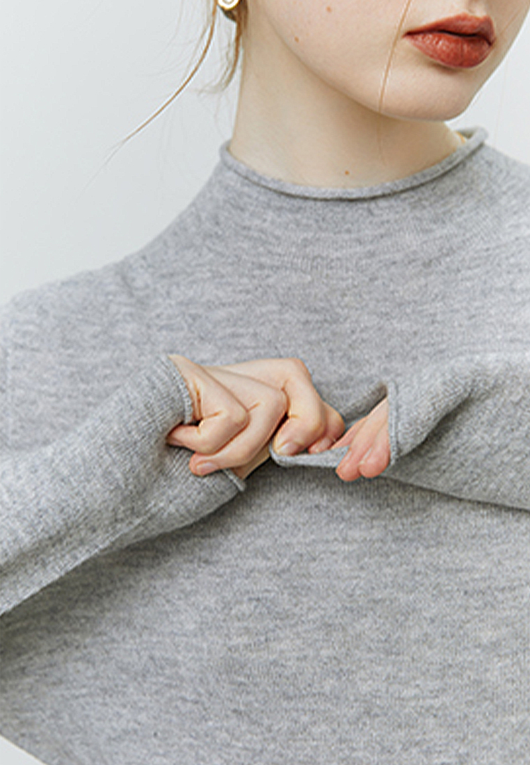 Autumn and winter solid color inner half turtleneck wool bottoming shirt for women CA120411W