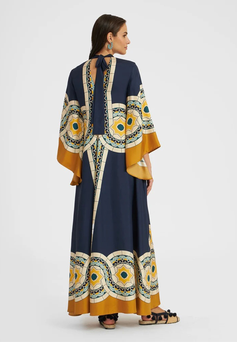 New color blocked printed dress CA241128111BK