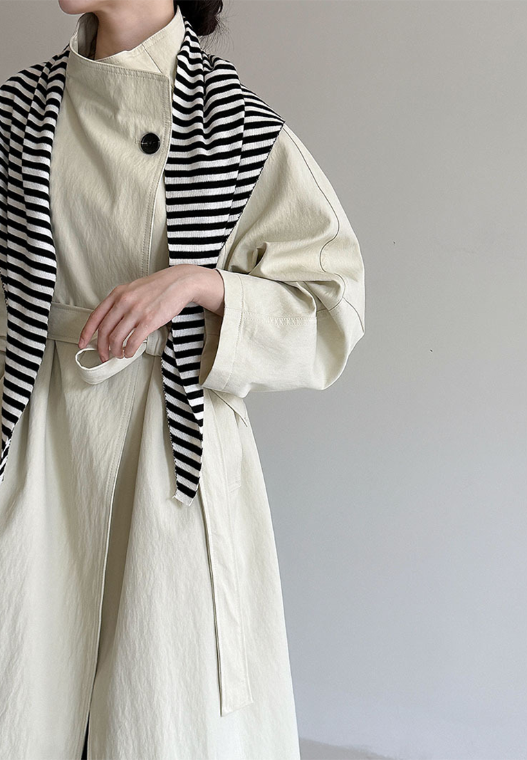 New Autumn Loose-fitting Mid-length Trench Coat CA25102411GY