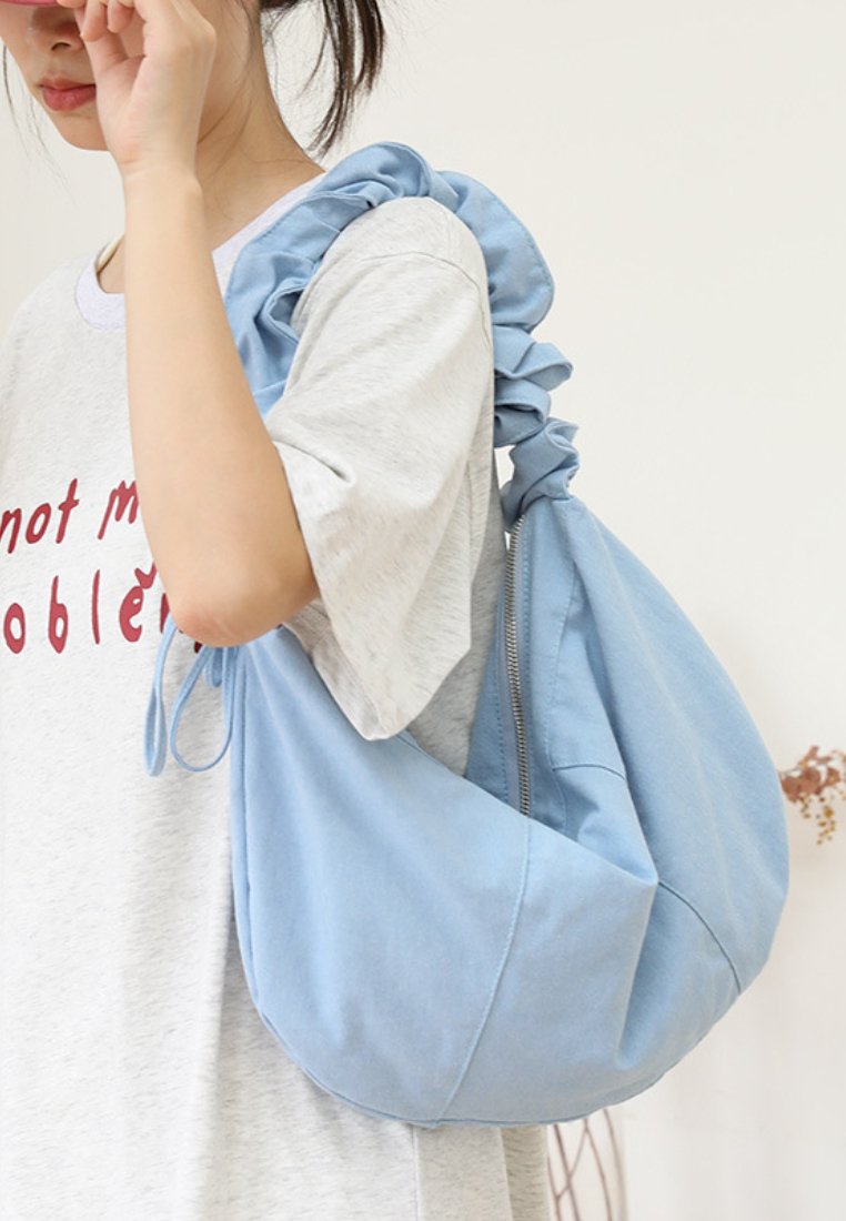 Casual Ruched Strap Canvas Hobo Bag K26051905