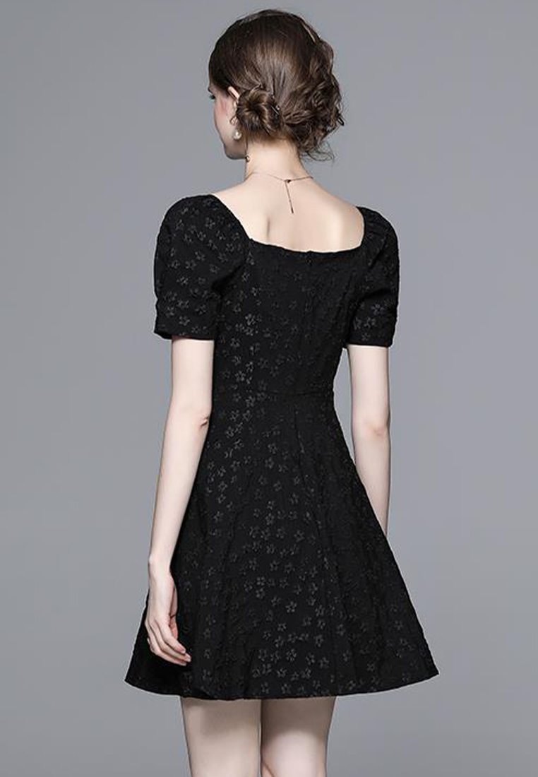 French tea break tutu skirt with puff sleeves and elegant dress CA1005115