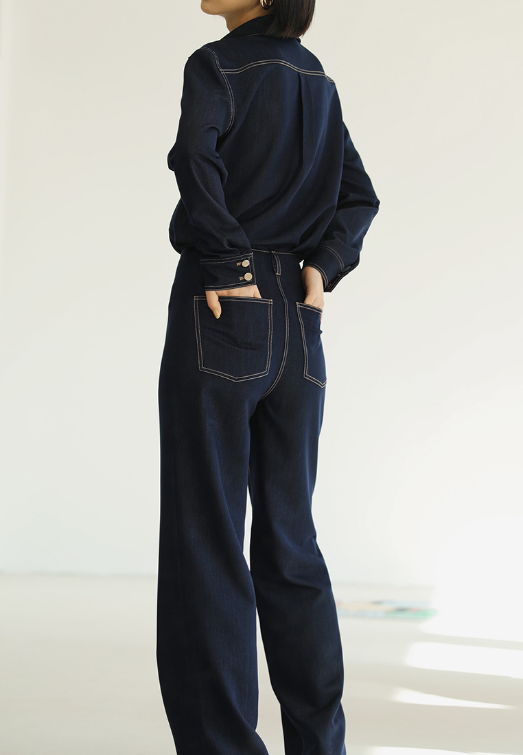 2024 new style minimalist retro denim suit K092507