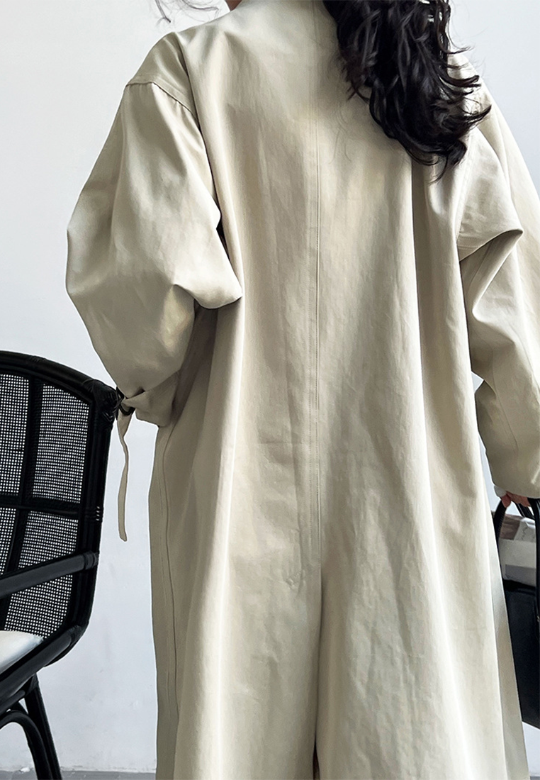 Autumn Minimalist British Style Mid-Length Trench Coat CA25102412BE