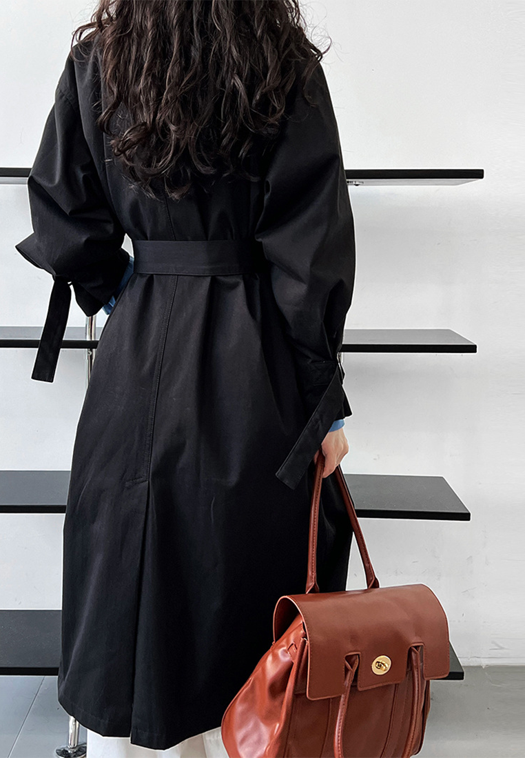 Autumn Minimalist British Style Mid-Length Trench Coat CA25102412BE