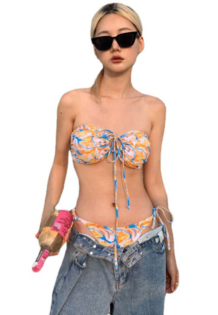 Three-piece swimsuit in printed bikini CA24032112