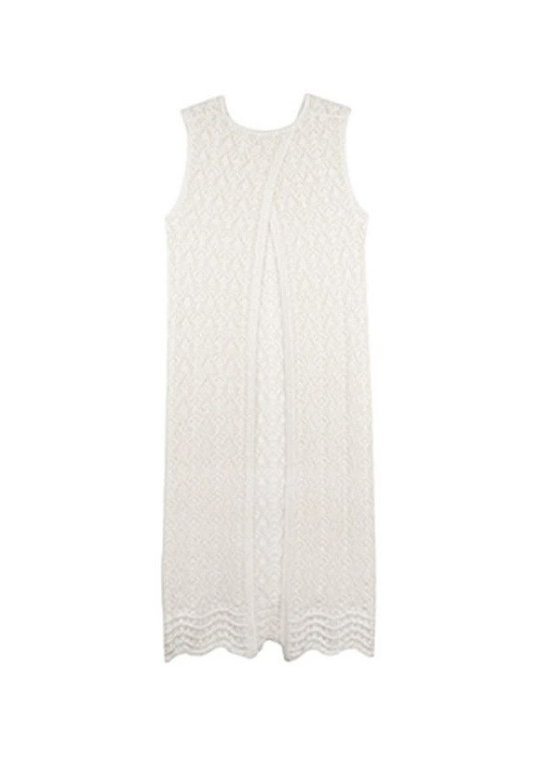 Summer Korean style hollow blouse layered with thin knitted dress CA24050612