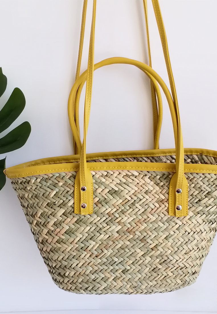 Women's new style Mitsuba straw woven bag CA24061712W-sunnydaysweety