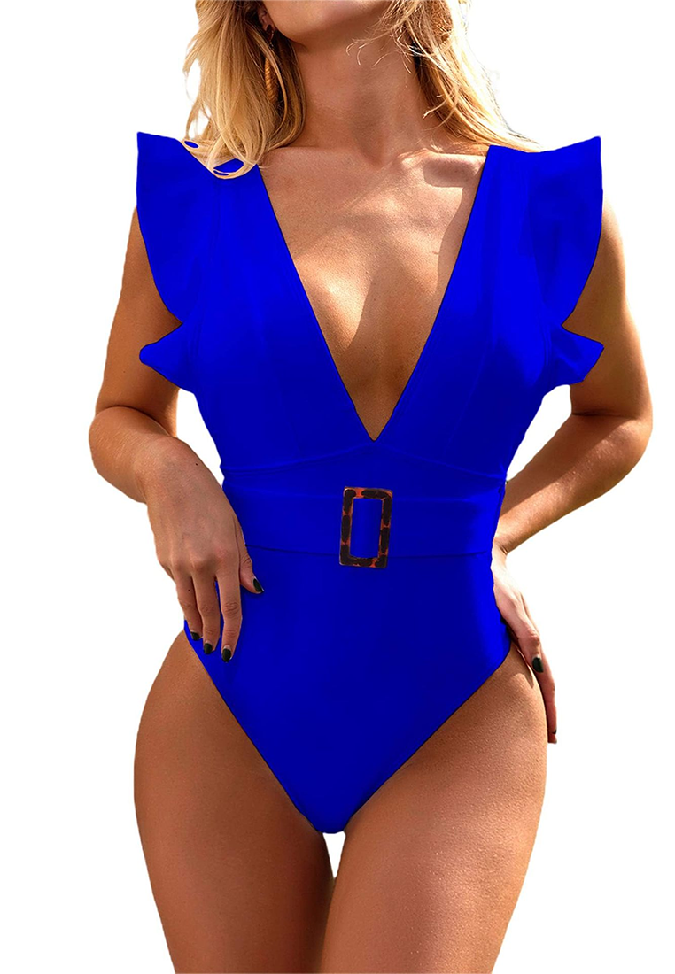 New European and American solid color nylon swimsuit CA25030512PI