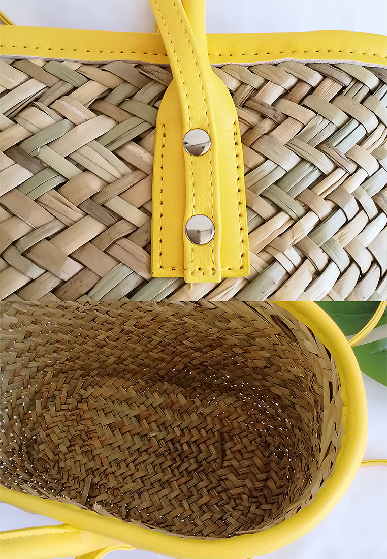 Women's new style Mitsuba straw woven bag CA24061712W-sunnydaysweety