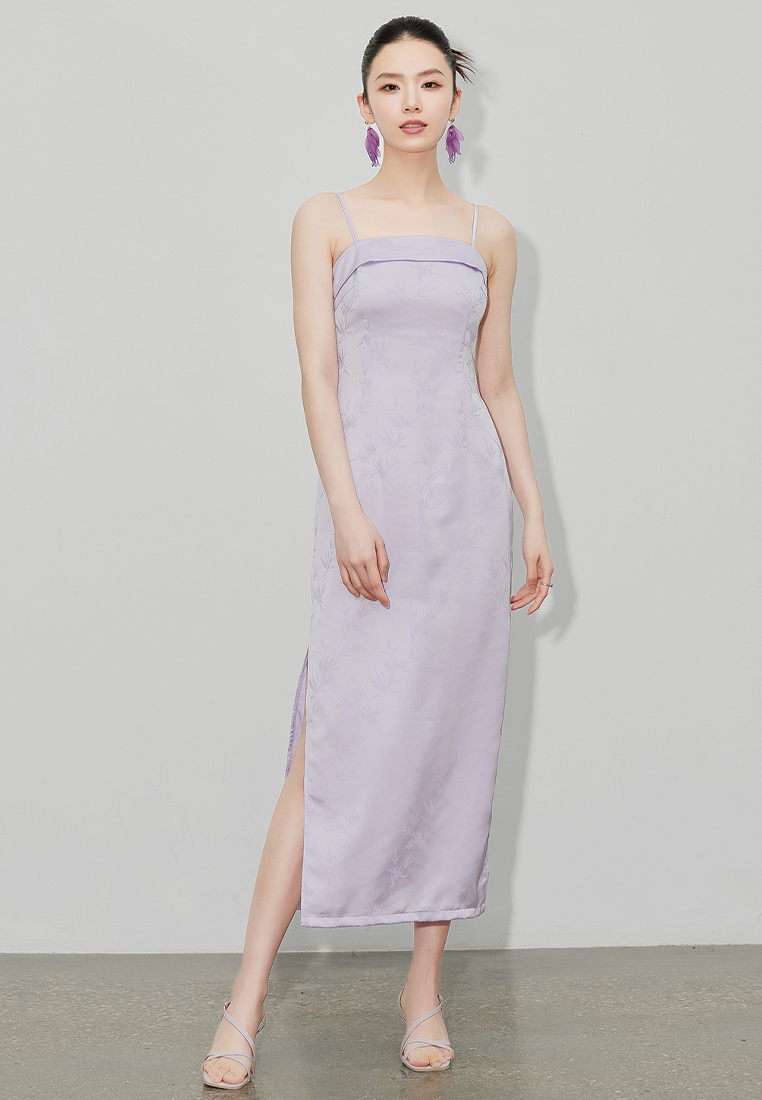 Summer new bamboo leaf jacquard cheongsam dress CA24062012PU