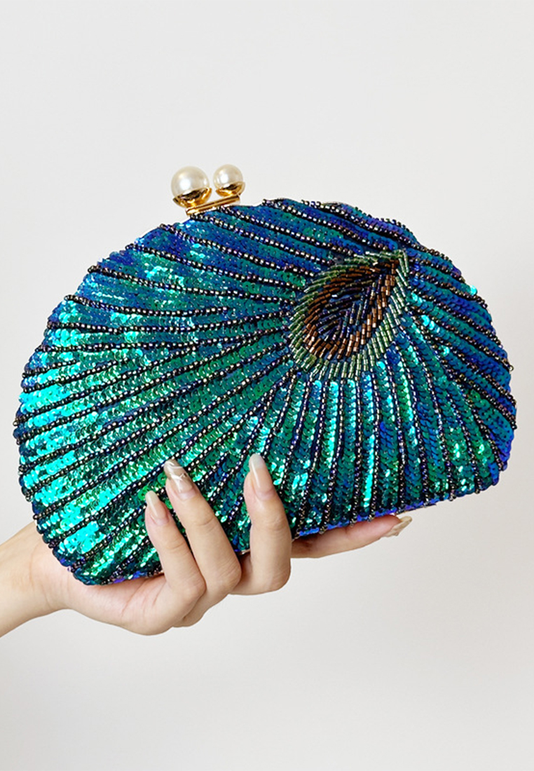 Vintage heavy craftsmanship beaded cheongsam handbag CA24121012BL