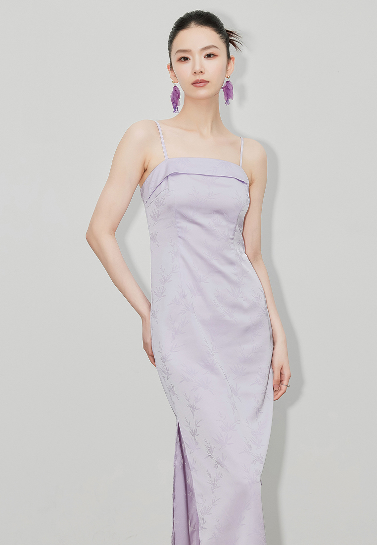 Summer new bamboo leaf jacquard cheongsam dress CA24062012PU