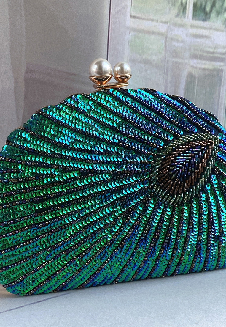 Vintage heavy craftsmanship beaded cheongsam handbag CA24121012BL