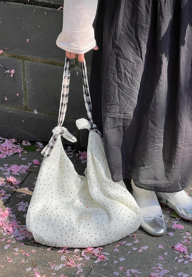 2025 homemade polka dot canvas hand-held underarm bag CA25042312W