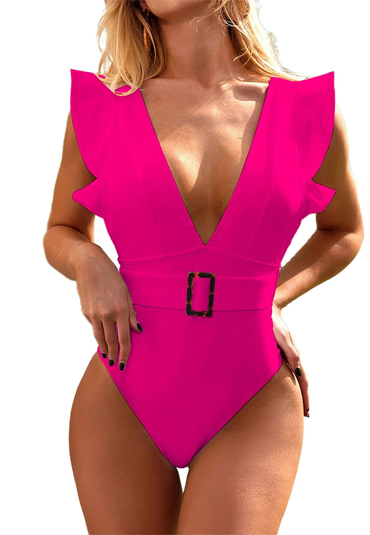 New European and American solid color nylon swimsuit CA25030512PI