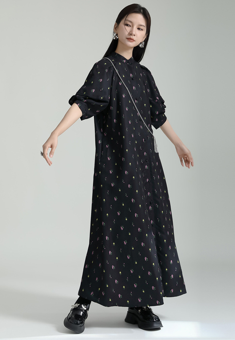 2024 French Retro Jacquard Shirt Dress CA24030112BK