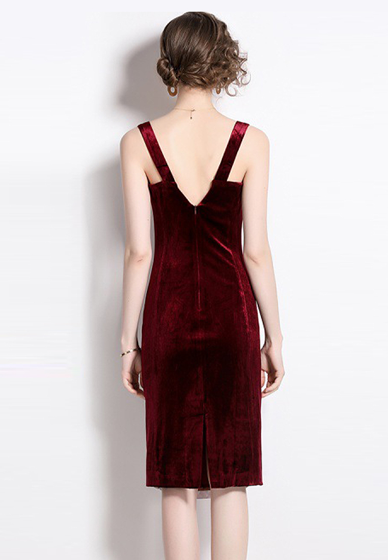 Stitched gauze slip dress A021912RD