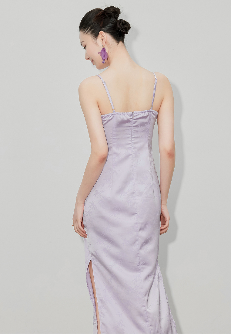 Summer new bamboo leaf jacquard cheongsam dress CA24062012PU