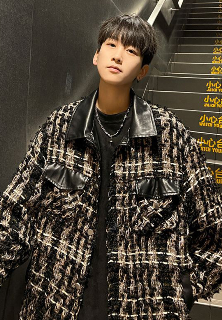 Autumn loose high-end men's leather jacket CA24101412BK